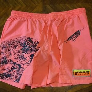Hawaiian Style Men’s Swim Shorts - Coral